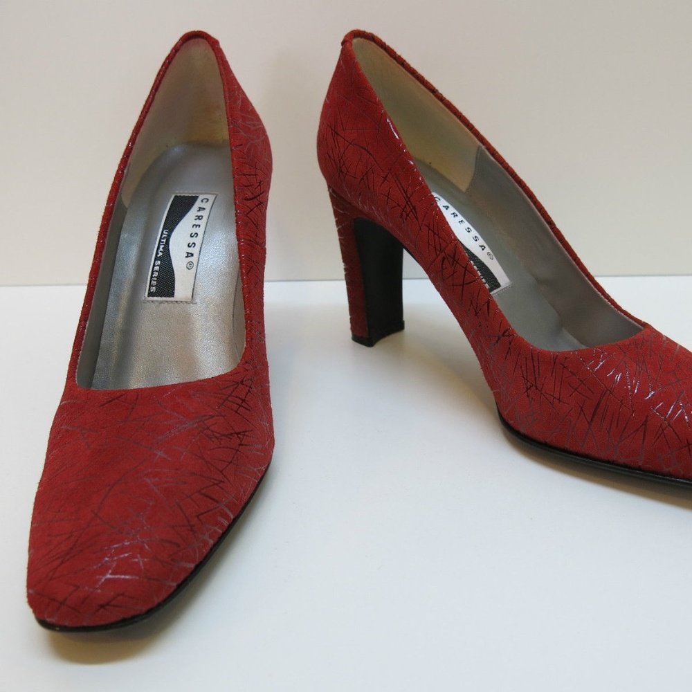 Caressa Ultima Series Red Suede Leather Heel Pump